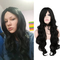 Long Wavy Cosplay Wigs For Women Party Costume Black White Red Pink Blue Blonde Orange Synthetic Hair Wigs with Bangs