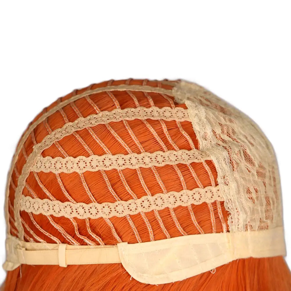 Long Wavy Cosplay Wigs For Women Party Costume Black White Red Pink Blue Blonde Orange Synthetic Hair Wigs with Bangs