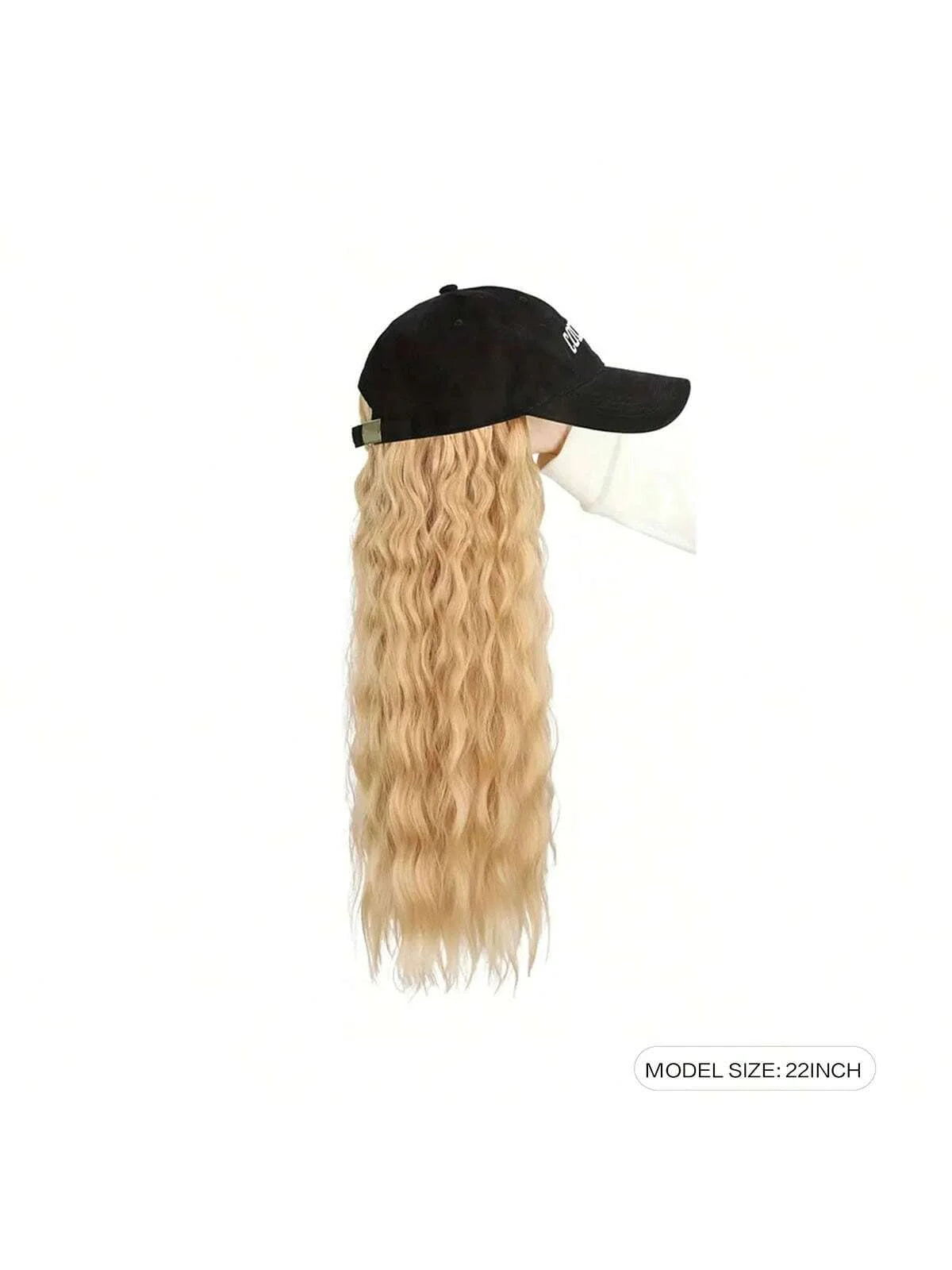 Hat Wigs Baseball Cap Synthetic Wigs With Short Bob Wavy Curly Hair Extensions Adjustable Wings That Attached Short Extensions