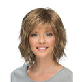HAIRJOY Synthetic Hair Blonde Brown Wigs for Women  Curly with Bangs Short Wig