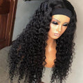 Headband Wigs Human Hair 28 30 32 Inch Water Wave Wigs 100% Real Hair Curly wig None Lace Front Wigs Full Machine Made Wigs