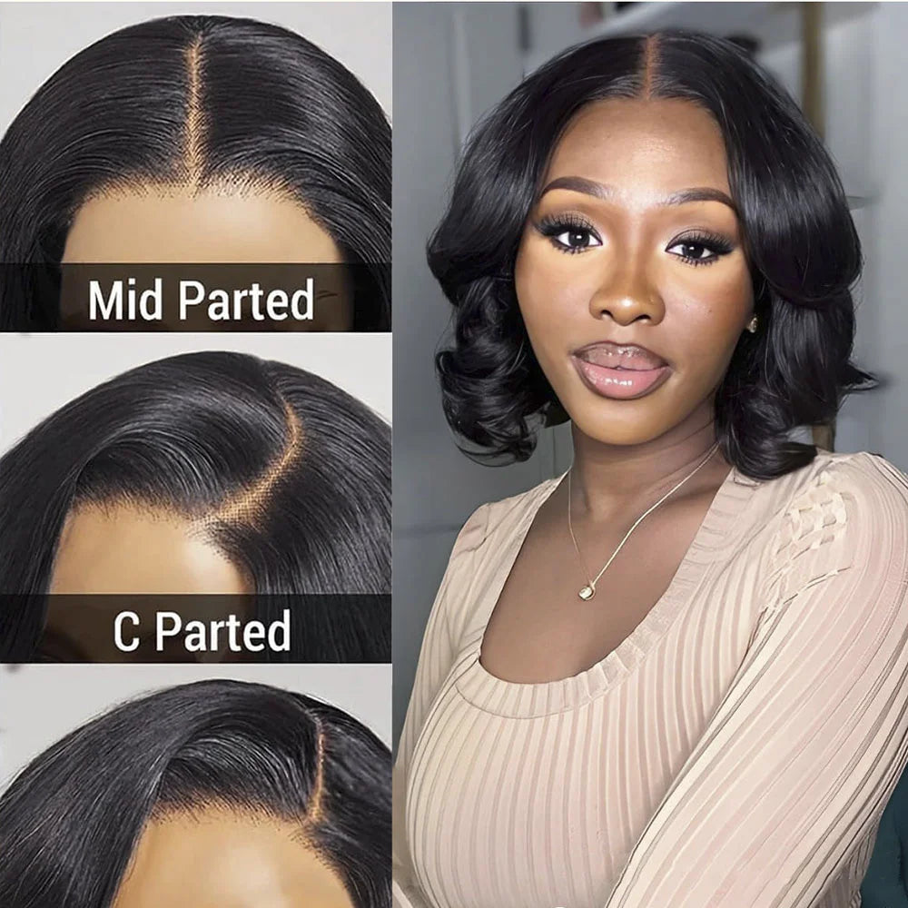 Egg Curl Hair Wigs Bob Transparent Lace Front Human Hair Wigs Pre Plucked Bleached Knots Short Wave Hair Wigs Bob For Women