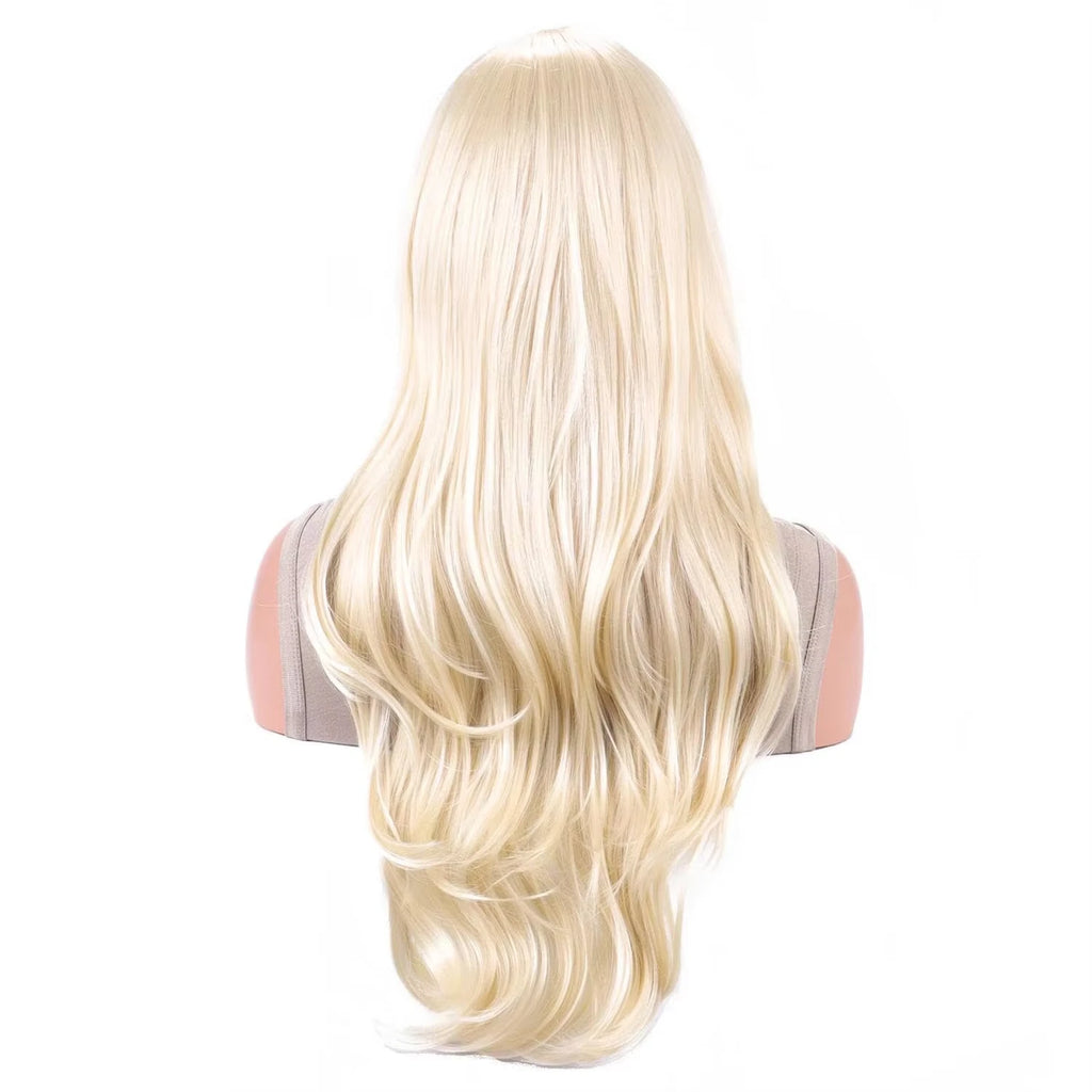 Synthetic wig, movie mermaid wig, golden long curly hair, Halloween Cosplay costume wig, women's fashionable daily wig