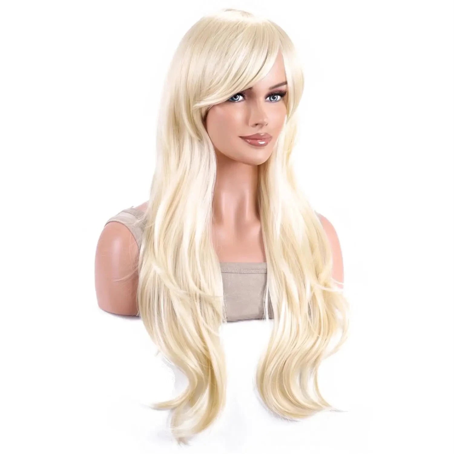 Synthetic wig, movie mermaid wig, golden long curly hair, Halloween Cosplay costume wig, women's fashionable daily wig