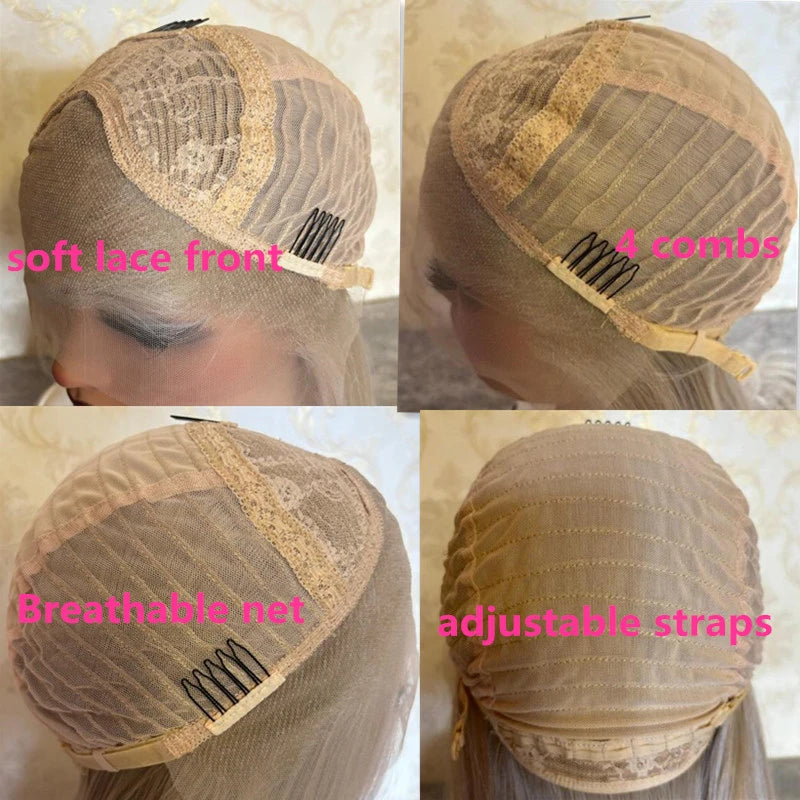 New Natural Wavy Synthetic Wig chestnut Brown Honey Blonde Ginger Dark Roots High Quality Wigs Heat Resistatn Fibre Women Hair