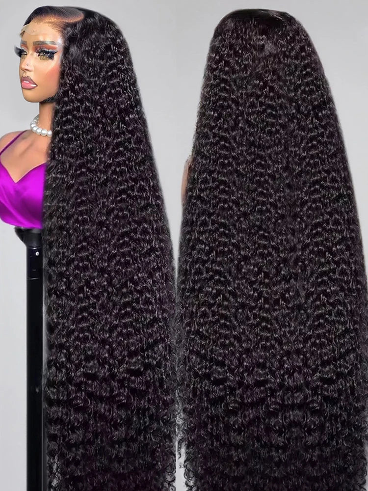 300% Density 13x6 360 FullLoose Deep Wave Hd Lace Frontal Wig 40 46Inch 7x5 Glueless Curly Human Hair Lace Front Wigs For Women