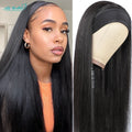 Ali Grace Glueless Wigs Straight Human Hair Wigs for Women Headband Hair Wigs With Adjustable Bangs Brazilian Straight Hair Wigs