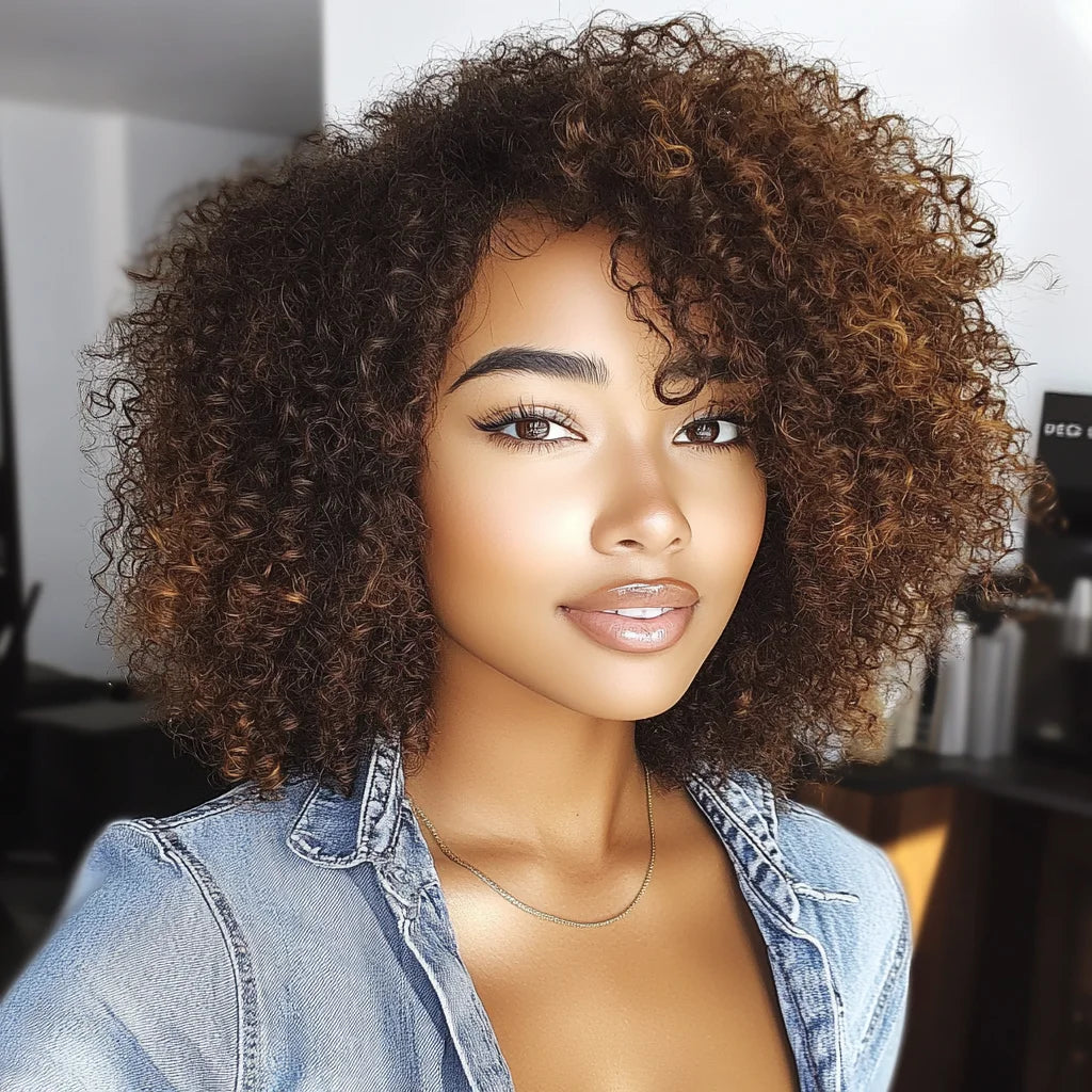 Curly Human Hair Wigs For Women P1B/30 Highlight Remy Brazilian Hair Wigs P4/27/30 Highlight Colored  Jerry Curl Hair Wigs